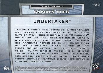 2013 Topps WWE - Triple Threat Tier 2 #TT28-2 Undertaker Back