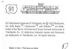 1991 WWF Superstars Stickers #91 Superfly Jimmy Snuka Back