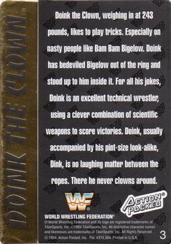 1994 Action Packed WWF #3 Doink The Clown Back
