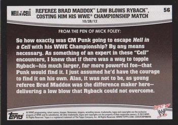 2013 Topps Best of WWE #56 Referee Brad Maddox Low Blows Ryback, Costing him his WWE Championship Match Back