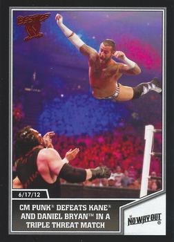2013 Topps Best of WWE #18 CM Punk Defeats Kane and Daniel Bryan in a Triple Threat Match Front