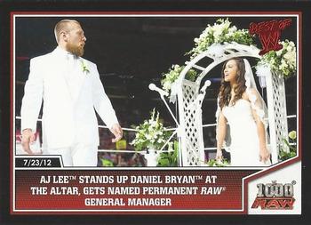 2013 Topps Best of WWE #30 AJ Lee Stands up Daniel Bryan at the Altar, Gets Named Permanent Raw General Manager Front