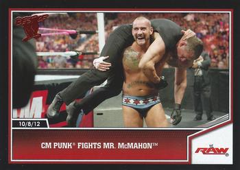2013 Topps Best of WWE #52 CM Punk Fights Mr. McMahon Front