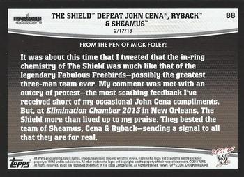 2013 Topps Best of WWE #88 The Shield Defeat John Cena, Ryback and Sheamus Back