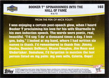 2013 Topps Best of WWE #103 Booker T Spinaroonies into the Hall of Fame Back