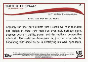 2014 Topps WWE #8 Brock Lesnar Back