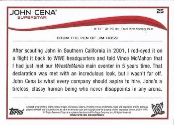 2014 Topps WWE #25 John Cena Back