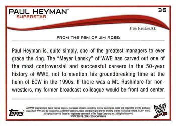 2014 Topps WWE #36 Paul Heyman Back