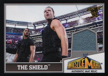 2013 Topps Best of WWE - Wrestlemania 29 Mat Relics #NNO Dean Ambrose / Roman Reigns / Seth Rollins Front