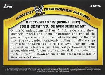 2014 Topps WWE - Greatest Championship Matches #3 John Cena / Shawn Michaels Back