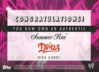 2014 Topps WWE - Divas Kiss #NNO Summer Rae Back