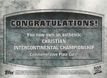 2014 Topps WWE - Commemorative Championship Plates #NNO Christian Back