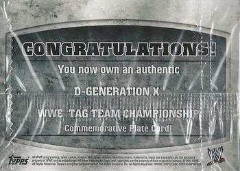 2014 Topps WWE - Commemorative Championship Plates #NNO D-Generation X Back