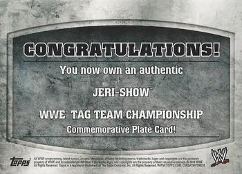 2014 Topps WWE - Commemorative Championship Plates #NNO Jeri-Show Back