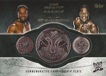 2014 Topps WWE - Commemorative Championship Plates #NNO Kofi Kingston / R-Truth Front