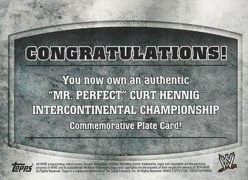 2014 Topps WWE - Commemorative Championship Plates #NNO Curt Hennig Back