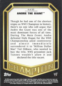 2014 Topps WWE - Champions #4 Andre The Giant Back