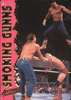 1995 Action Packed WWF #23 Smoking Gunns Front