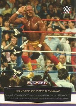 2014 Topps WWE Road to Wrestlemania - 30 Years of Wrestlemania #7 Hulk Hogan and Andre The Giant Battle to Double Disqualification Front