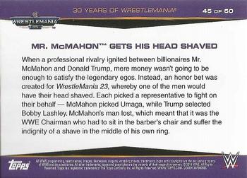 2014 Topps WWE Road to Wrestlemania - 30 Years of Wrestlemania #45 Mr. McMahon Gets His Head Shaved Back