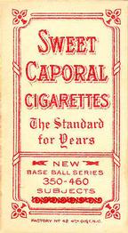 1909-11 American Tobacco Company T206 White Border #NNO Hal Chase Back