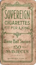 1909-11 American Tobacco Company T206 White Border #NNO J. J. Clarke Back