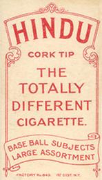 1909-11 American Tobacco Company T206 White Border #NNO Rube Geyer Back