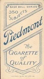 1909-11 American Tobacco Company T206 White Border #NNO Moose Grimshaw Back