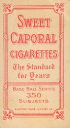 1909-11 American Tobacco Company T206 White Border #NNO Del Howard Back