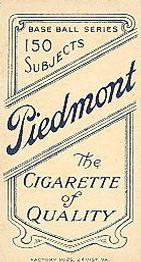1909-11 American Tobacco Company T206 White Border #NNO Harry Lumley Back