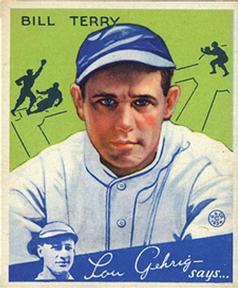 1934 Goudey (R320) #21 Bill Terry Front