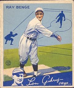 1934 Goudey (R320) #24 Ray Benge Front