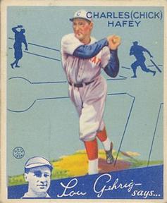 1934 Goudey (R320) #34 Chick Hafey Front