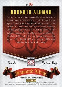 2014 Panini Hall of Fame 75th Year Anniversary - Diamond Kings #95 Roberto Alomar Back