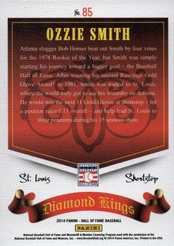 2014 Panini Hall of Fame 75th Year Anniversary - Diamond Kings Red #85 Ozzie Smith Back