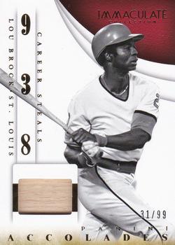 2014 Panini Immaculate Collection - Accolades Materials #19 Lou Brock Front