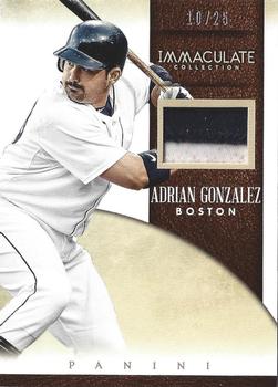 2014 Panini Immaculate Collection - Immaculate Singles Memorabilia Prime #2 Adrian Gonzalez Front