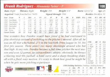 1997 Score #108 Frank Rodriguez Back