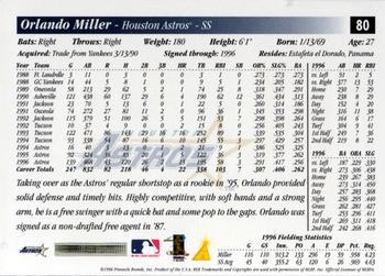 1997 Score #80 Orlando Miller Back