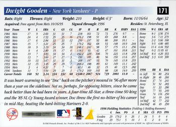 1997 Score #171 Dwight Gooden Back