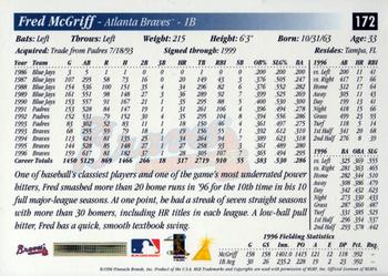 1997 Score #172 Fred McGriff Back