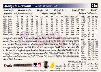 1997 Score #246 Marquis Grissom Back