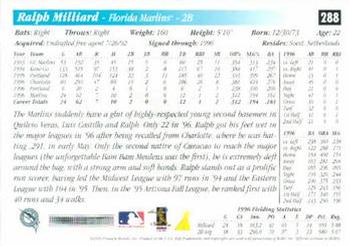 1997 Score #288 Ralph Milliard Back