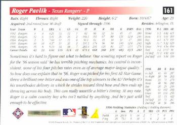 1997 Score #161 Roger Pavlik Back