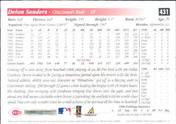 1997 Score #431 Deion Sanders Back