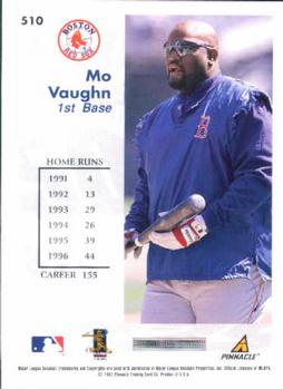 1997 Score #510 Mo Vaughn Back