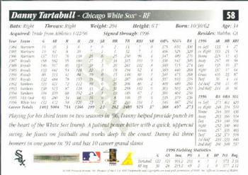1997 Score #58 Danny Tartabull Back