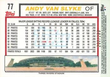2004 Topps All-Time Fan Favorites - Refractors #77 Andy Van Slyke Back