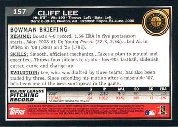 2010 Bowman #157 Cliff Lee Back