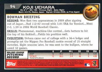 2010 Bowman #94 Koji Uehara Back
